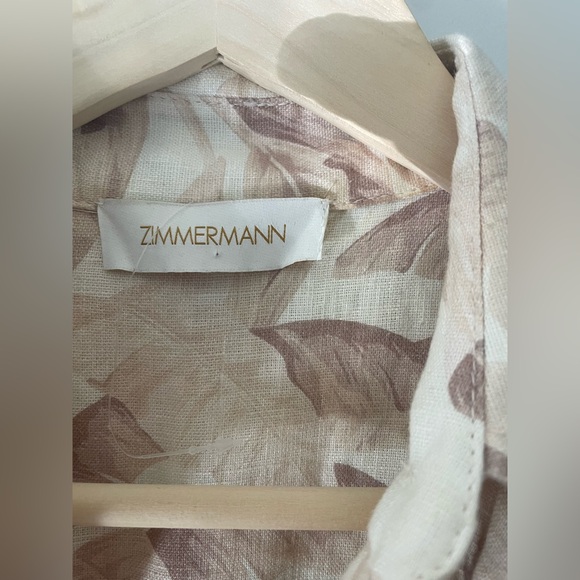 ZIMMERMANN Palm print linen jumpsuit 6/M - Picture 6 of 10